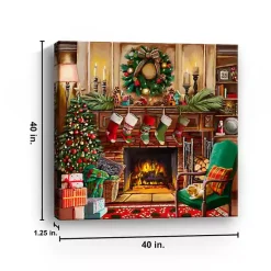 Fireside Christmas Canvas Art Print