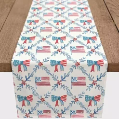 Flags and Bows 4th of July Table Runner, 72 in.