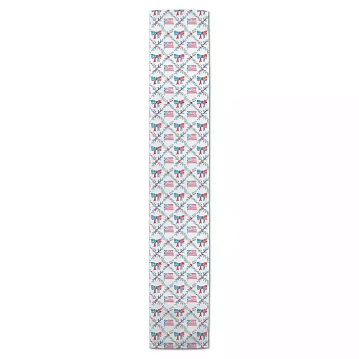 Flags and Bows 4th of July Table Runner, 72 in.