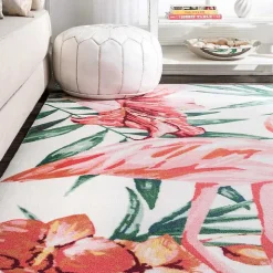 Flamingo Leaf Indoor/Outdoor Area Rug, 8x10
