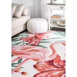 Flamingo Leaf Indoor/Outdoor Area Rug, 8x10