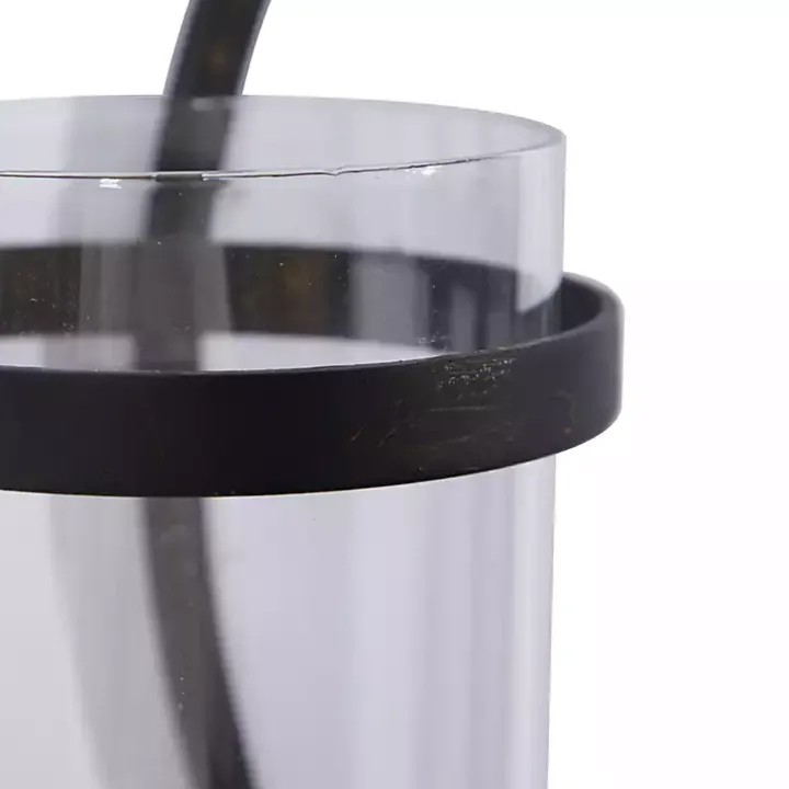 Fleur Distressed Black Iron Sconce, 25 in.