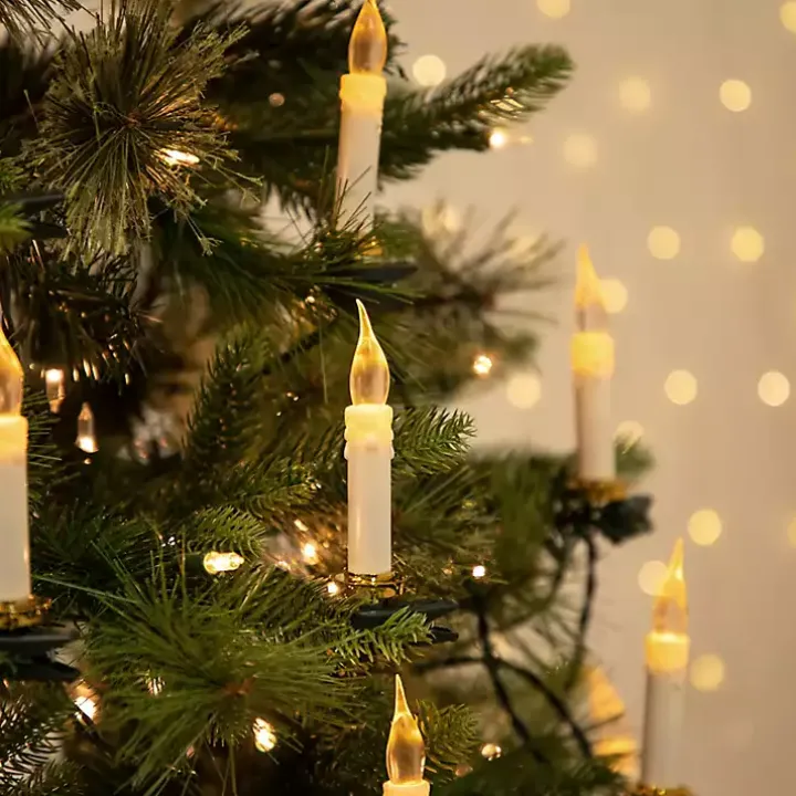 Flickering LED Clip on Candle Christmas Lights