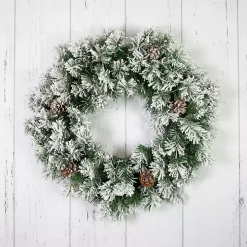 Flocked Angel Pine Wreath