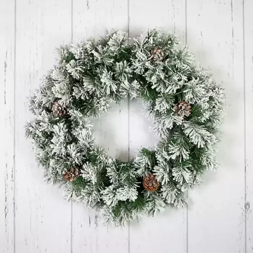 Flocked Angel Pine Wreath