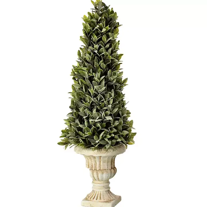 Flocked Sage Cone in Urn Arrangement, 24 in.