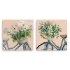 Floral Bikes Canvas Art Prints, Set of 2