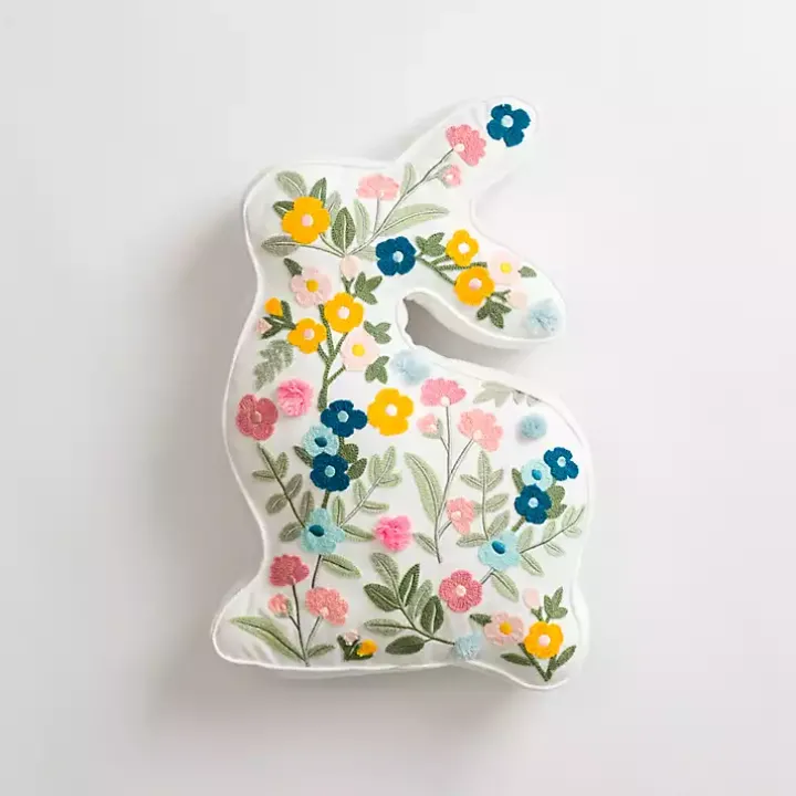 Floral Bunny Shaped Pillow