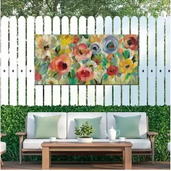 Floral Charades Outdoor Canvas Art Print