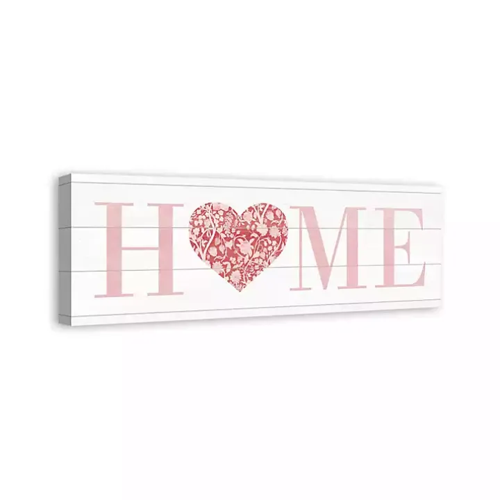 Floral Heart Home Canvas Art Print