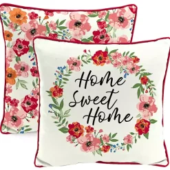 Floral Home Sweet Home Outdoor Pillow