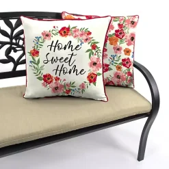 Floral Home Sweet Home Outdoor Pillow