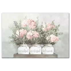 Floral Mason Jars Canvas Art Print