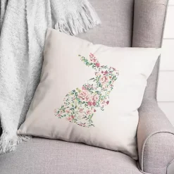 Floral Rabbit Easter Pillow