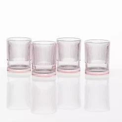 Fortessa Pink NoHo Tall Glasses, Set of 4