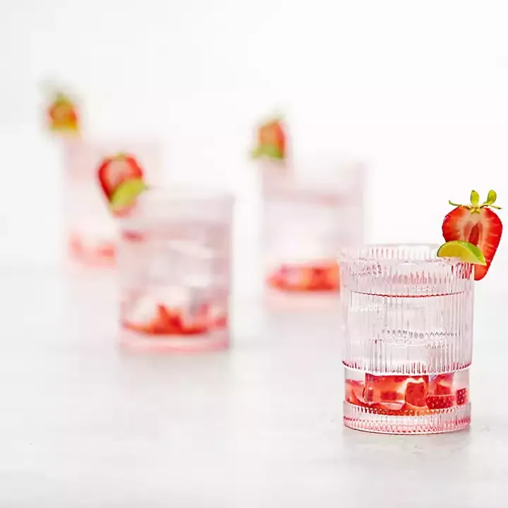 Fortessa Pink NoHo Tall Glasses, Set of 4