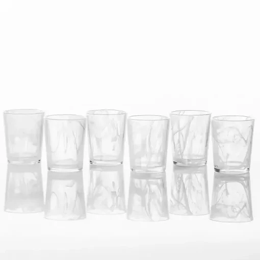 Fortessa White Swirl Glasses, Set of 6