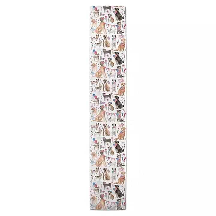 Fourth of July Patriotic Pups Table Runner, 72 in.