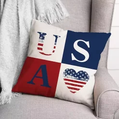 Fourth of July Rustic USA Indoor/Outdoor Pillow