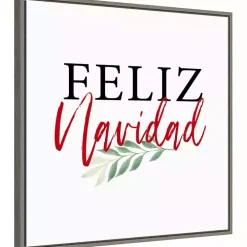 Framed Feliz Navidad Christmas Canvas Art Print