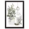 Framed Joy to the World Christmas Canvas Art Print