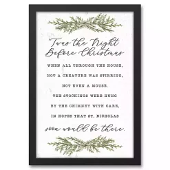 Framed Night Before Christmas Canvas Wall Plaque