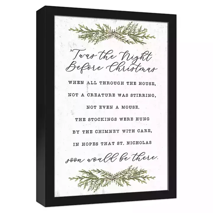Framed Night Before Christmas Canvas Wall Plaque