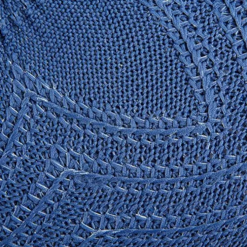 French Blue Woven Round Placemats, Set of 6