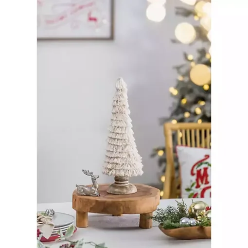 Fringe Embellished Christmas Trees, Set of 2