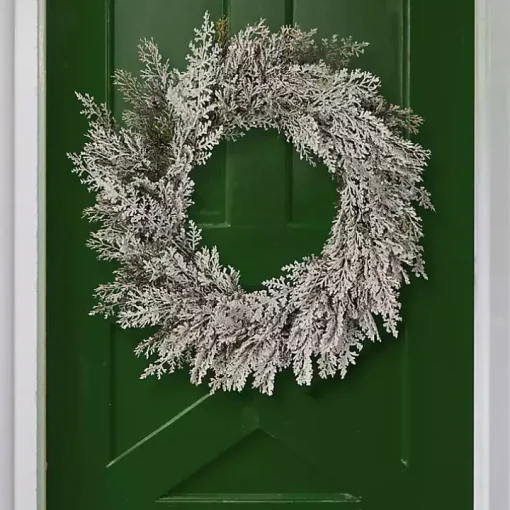 Frosted Cedar Christmas Wreath