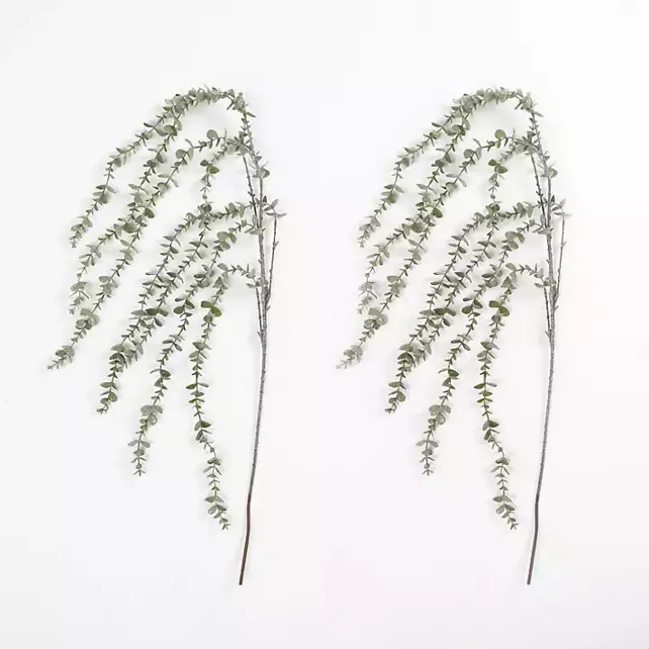 Frosted Draping Eucalyptus Stems, Set of 2