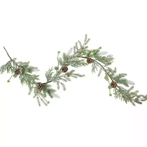 Frosted Evergreen and Pinecone Forest Garland