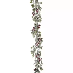 Frosted Grape Leaf and Berry Christmas Garland