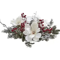 Frosted Magnolia Berry Candle Holder