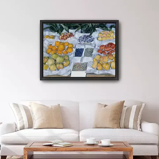 Fruit Displayed on Stand Canvas Print, 42x32 in.