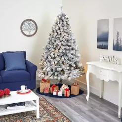 7 ft. Flocked Lit West Virginia Fir Christmas Tree