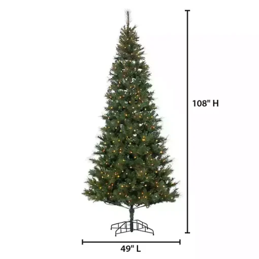 9 ft. Lit Baxter Pine Needle Mix Christmas Tree
