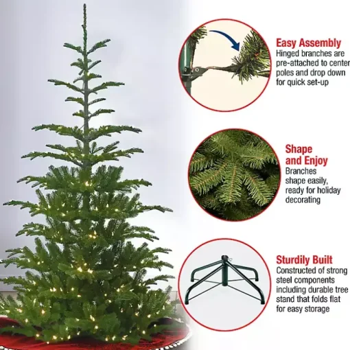 6.5 ft. Pre-Lit Feel Real Norwegian Christmas Tree