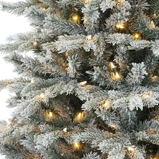 9 ft. Pre-Lit Flocked Spruce Full Christmas Tree