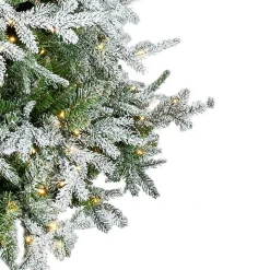 9 ft. Pre-Lit Flocked Spruce Full Christmas Tree