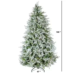 9 ft. Pre-Lit Flocked Spruce Full Christmas Tree