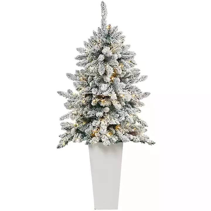 4.5 ft. Pre-Lit Livingston Fir Tree in White Plant