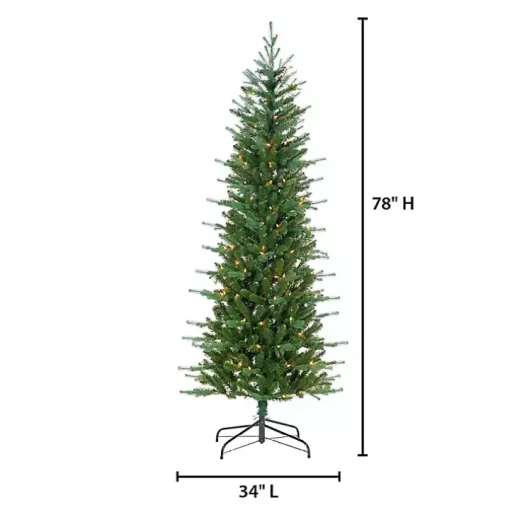 6.5 ft. Pre-Lit Narrow Dover Pine Christmas Tree
