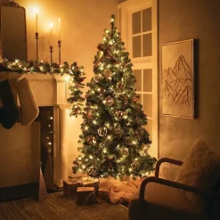 6.5 ft. Pre-Lit Pine Christmas Tree