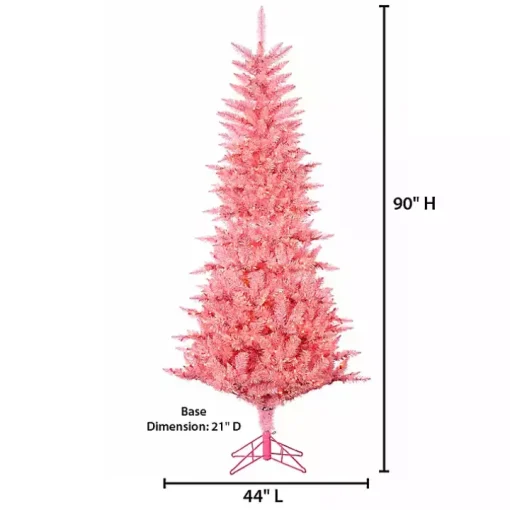 7.5 ft. Pre-Lit Pink Tinsel Christmas Tree