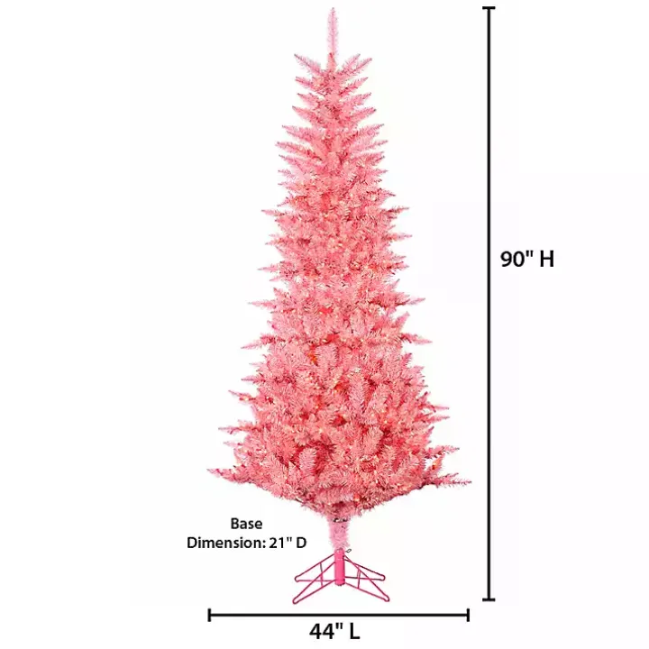 7.5 ft. Pre-Lit Pink Tinsel Christmas Tree