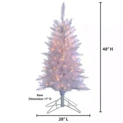 4 ft. Pre-Lit White Tinsel Christmas Tree