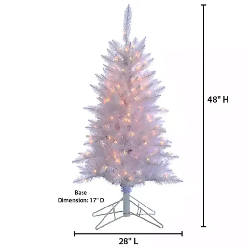 4 ft. Pre-Lit White Tinsel Christmas Tree