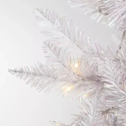 4 ft. Pre-Lit White Tinsel Christmas Tree