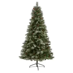 7 ft. Snowy Pine & Pinecones Christmas Tree